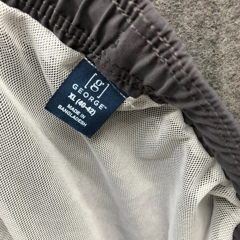 NWT‎ George Above The Knee Swim Shorts Mens XL Gray Mesh Lined Swim Trunks 6''